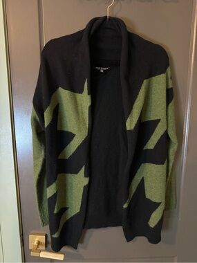 Linea Domani Women's Black & Olive Open-Front Cardigan - size small